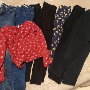 Girls Size 8 Leggings and Jeans Lot